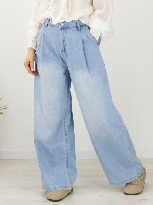 Jeansy Wide Leg blue light